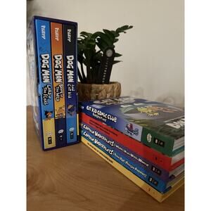 Lot 9 The Adventures of Captain Underpants Books by Dav Pilkey Dog Man Cat Kid